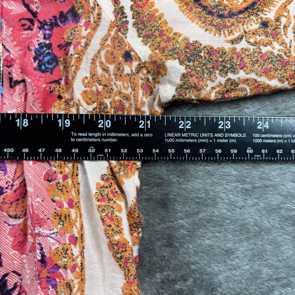 Soft Surroundings Brynn Boho Paisley Print Velvet Silk Trim Tunic Top Large H261 - Picture 7 of 11